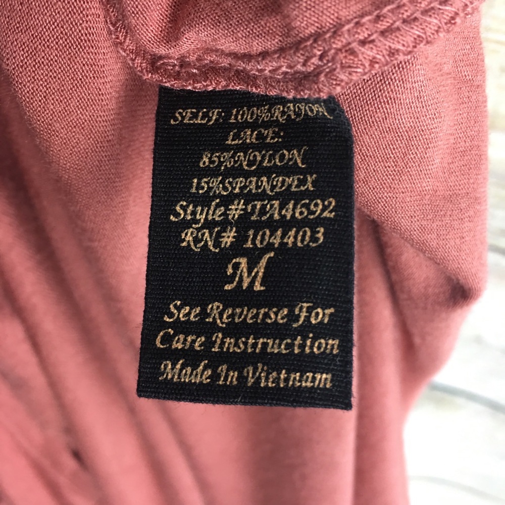 Mine Salmon Colored Button Dress Size Med - Picture 7 of 8